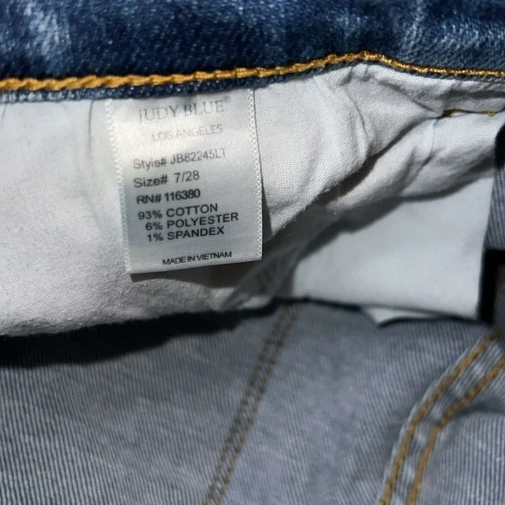 {EUC Judy Blue Christine Rainbow Paint Splatter Boyfriend Distressed Jeans 7/28}